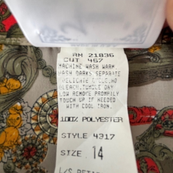 Vintage Ladies made in USA Frayne blouse with horse pattern size vintage 14 - Picture 7 of 9